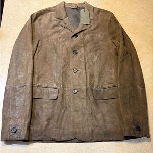 New- All Saints Tan leather blazer Jacket $670.00